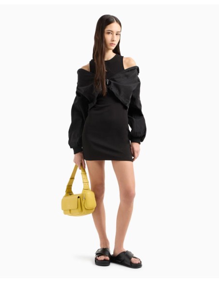 Armani Exchange Abito Tubino Donna Corto in Jersey – Smanicato e Tinta