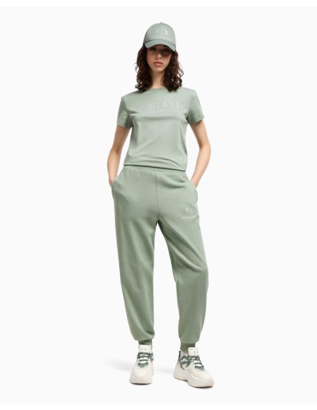 Armani Exchange T-shirt Donna Regular Fit in Cotone con Logo Effetto M