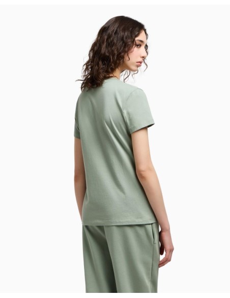 Armani Exchange T-shirt Donna Regular Fit in Cotone con Logo Effetto M