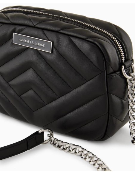 Borsa a Tracolla Matelassè con Tracolla in Catena Armani Exchange Donn