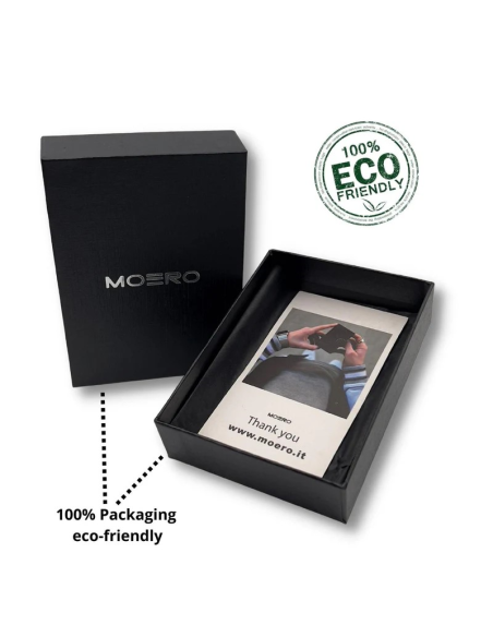 Portafoglio Moero Vintage Zip in PU Soft Touch – Portacarte 4.0, RFID,