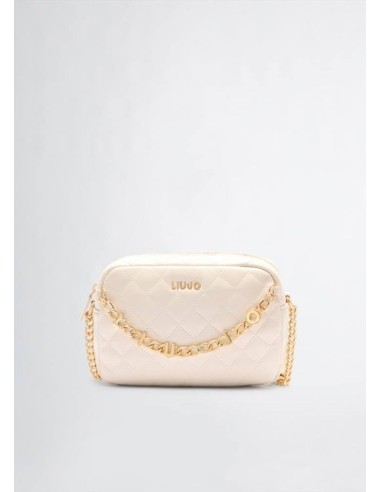 Borsa a Tracolla Liu Jo Beige Matelassé con Catena Logo  | Mariadesole