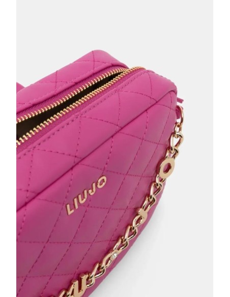 Borsa a Tracolla Liu Jo Beige Matelassé con Catena Logo  | Mariadesole