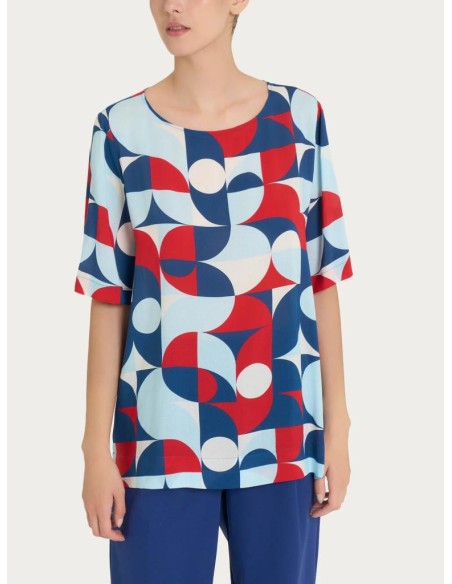 Maglietta Ragno da Donna a Righe – Girocollo in Viscosa Summer Elastic