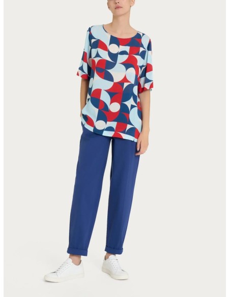 Maglietta Ragno da Donna a Righe – Girocollo in Viscosa Summer Elastic