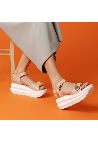 Lorenzo Mari Sandalo Donna ZOE – Platform 6 cm, Vitello Morbido, Memor