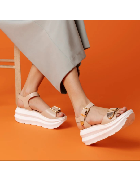Lorenzo Mari Sandalo Donna ZOE – Platform 6 cm, Vitello Morbido, Memor