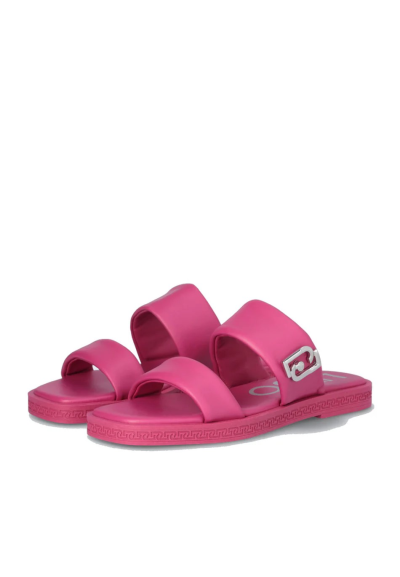 Sandalo flat donna Liu Jo Iman in pelle fuxia  | Mariadesole.it