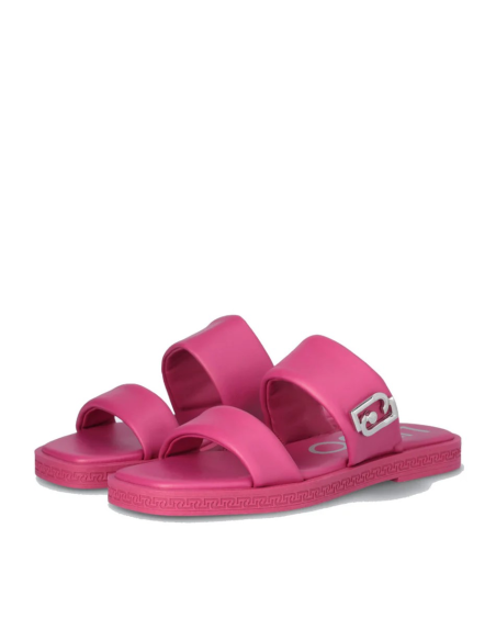 Sandalo flat donna Liu Jo Iman in pelle fuxia  | Mariadesole.it