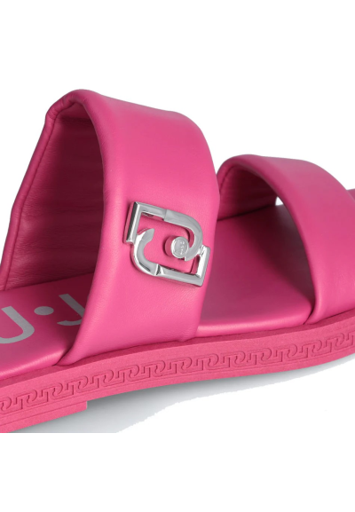 Sandalo flat donna Liu Jo Iman in pelle fuxia  | Mariadesole.it