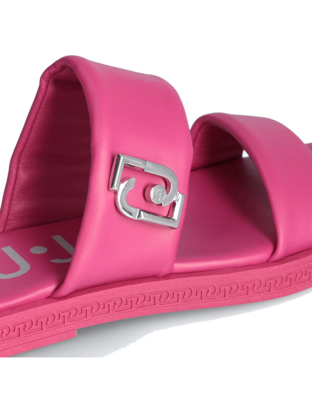 Sandalo flat donna Liu Jo Iman in pelle fuxia  | Mariadesole.it