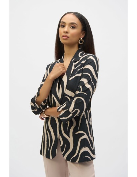 Joseph Ribkoff Giacca Dritta con Stampa Astratta in Seersucker  | Mari