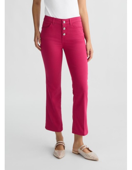 Liu Jo Pantaloni Donna Cropped Vita Alta Bottom Up – Gamba Flare con S