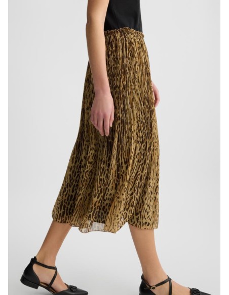 Abito lungo animalier Liu Jo in jersey e georgette  | Mariadesole.it