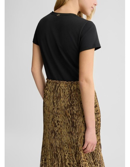 Abito lungo animalier Liu Jo in jersey e georgette  | Mariadesole.it